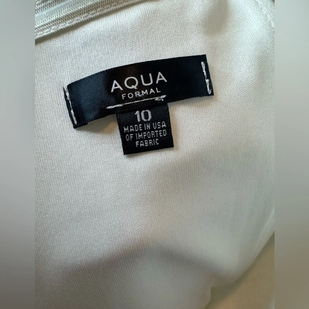 NWT AQUA SCUBA CREPE ONE SHOULDER ASYMMETRICAL MINI SHEATH DRESS WHITE SIZE 10